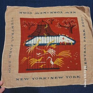Vintage New York Central Park Zoo handkerchief